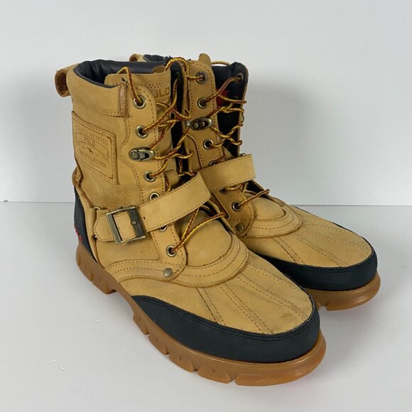 Polo Ralph Lauren Tenard Boots Men's 9.5 D Duck Boots Tan Brown Suede Leather - Picture 2 of 16